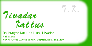 tivadar kallus business card